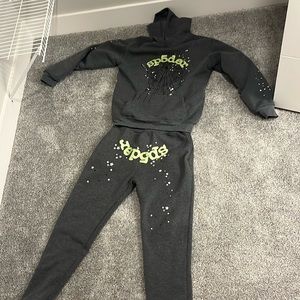 Grey spider sp5der pants hoodie